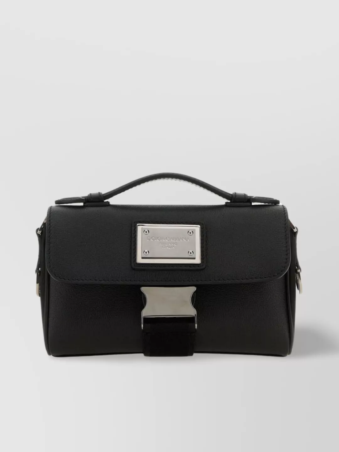 Shop Dolce & Gabbana Versatile Leather Shoulder Bag With Fabric Inserts In Black