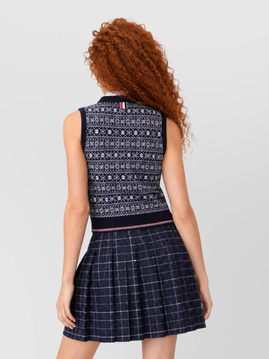 Thom Browne Snowflake Fair Isle Virgin Wool Tank Top