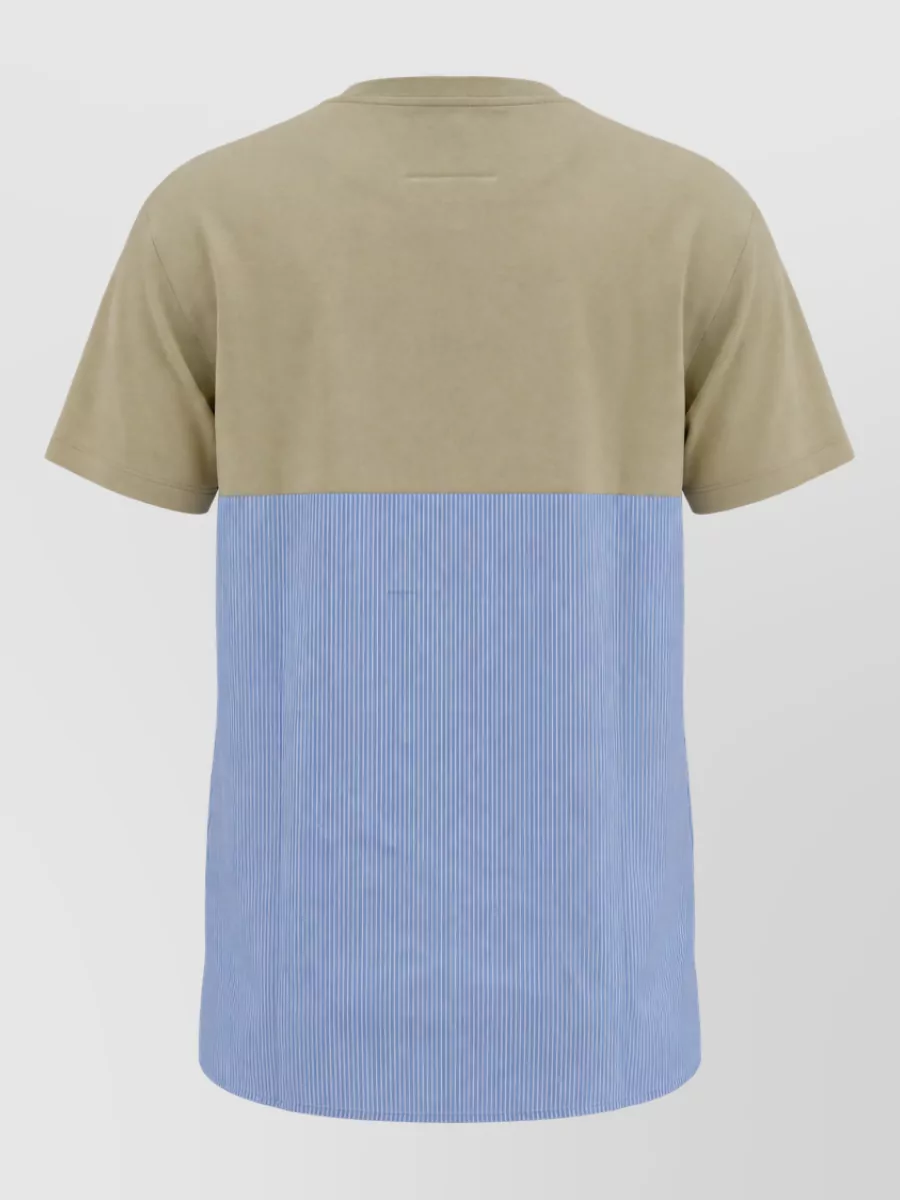 Mm6 Maison Margiela Cotton Contrast Panel Short Sleeve T-Shirt