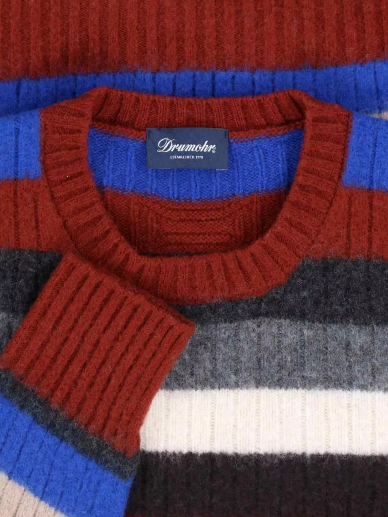 Drumohr Multicolor Striped Crew Neck Sweater