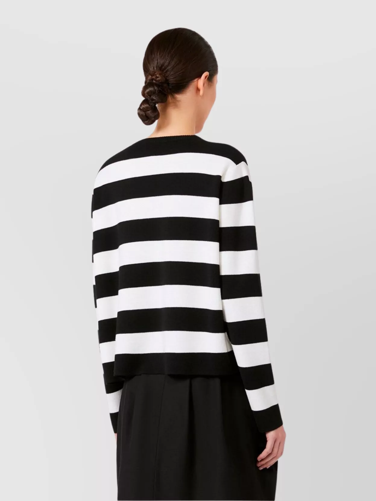 Max Mara 1951 Striped Wool Sweater Embroidery