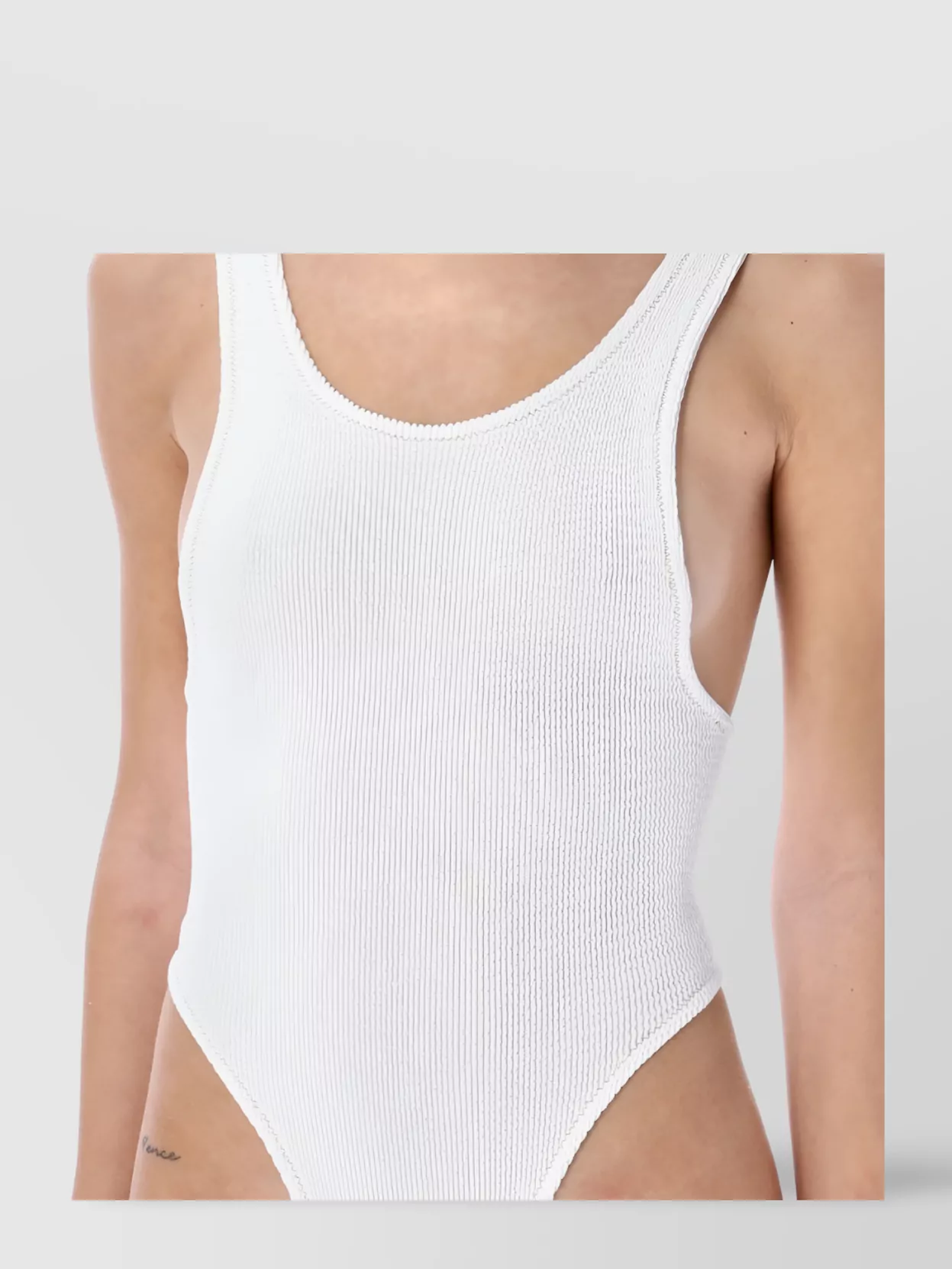 REINA OLGA RUBY RIBBED HIGH-CUT SWIMSUIT 
