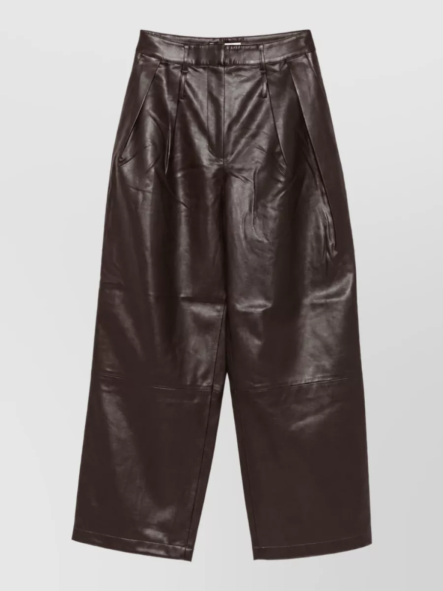The Frankie Shop faux leather wide-leg trousers