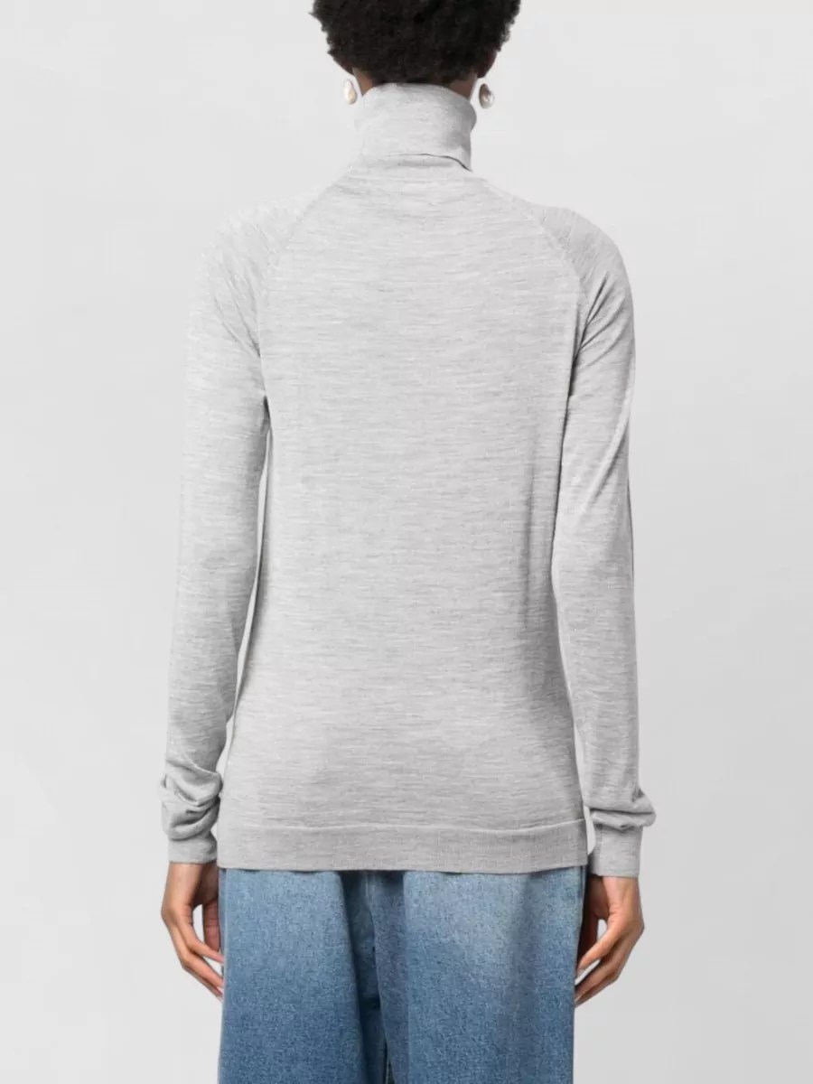 Armarium Wool Silk Cashmere Ribbed High Neck Jumper