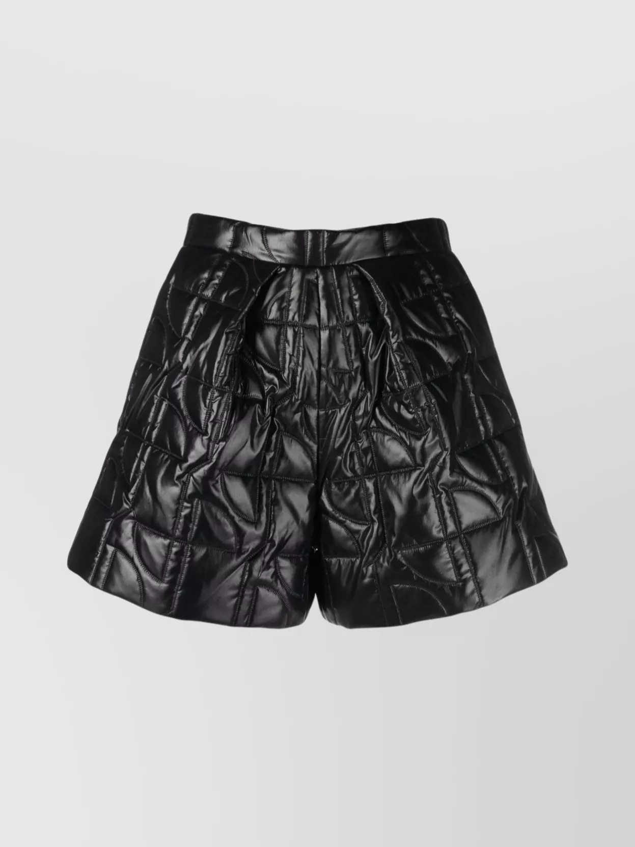 Shop Patou Quilted High-waist Pleated Shorts In Black