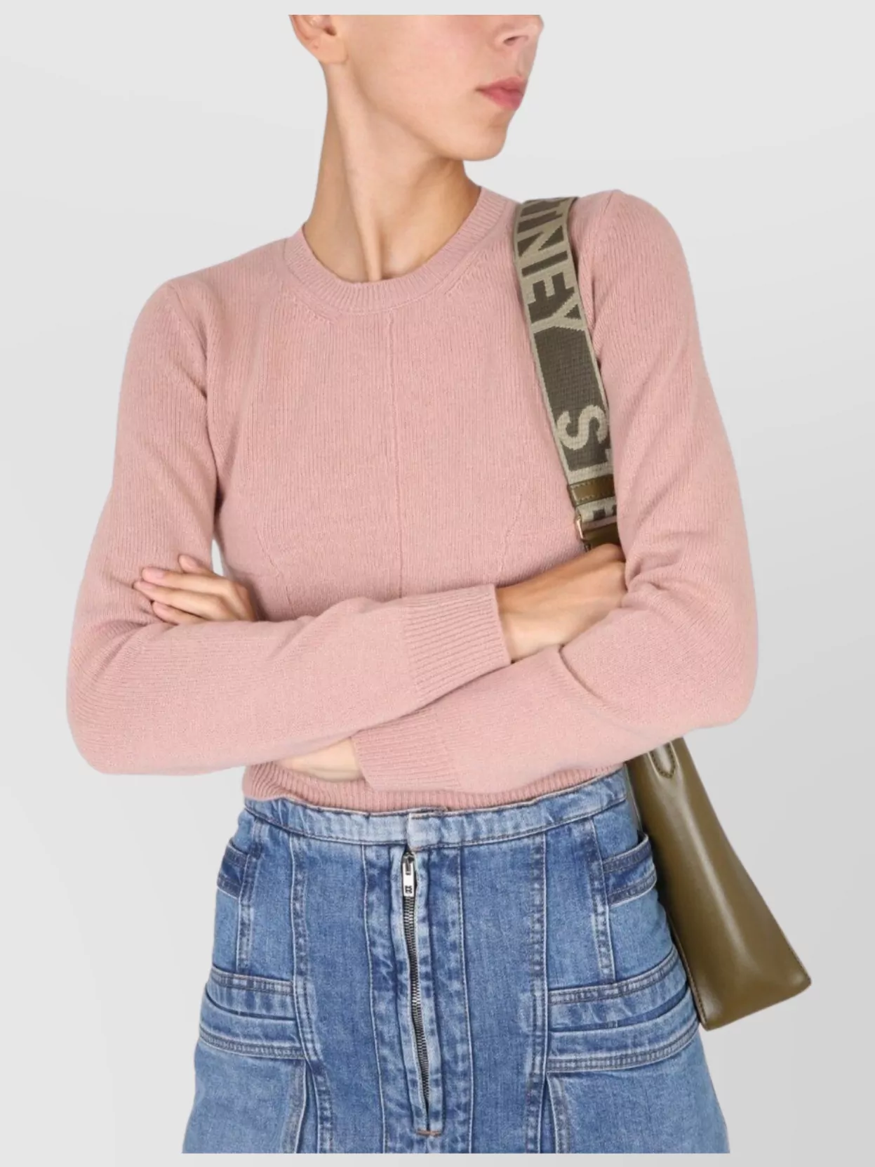 Stella Mccartney Wool Jersey Cropped Knitwear In Pink