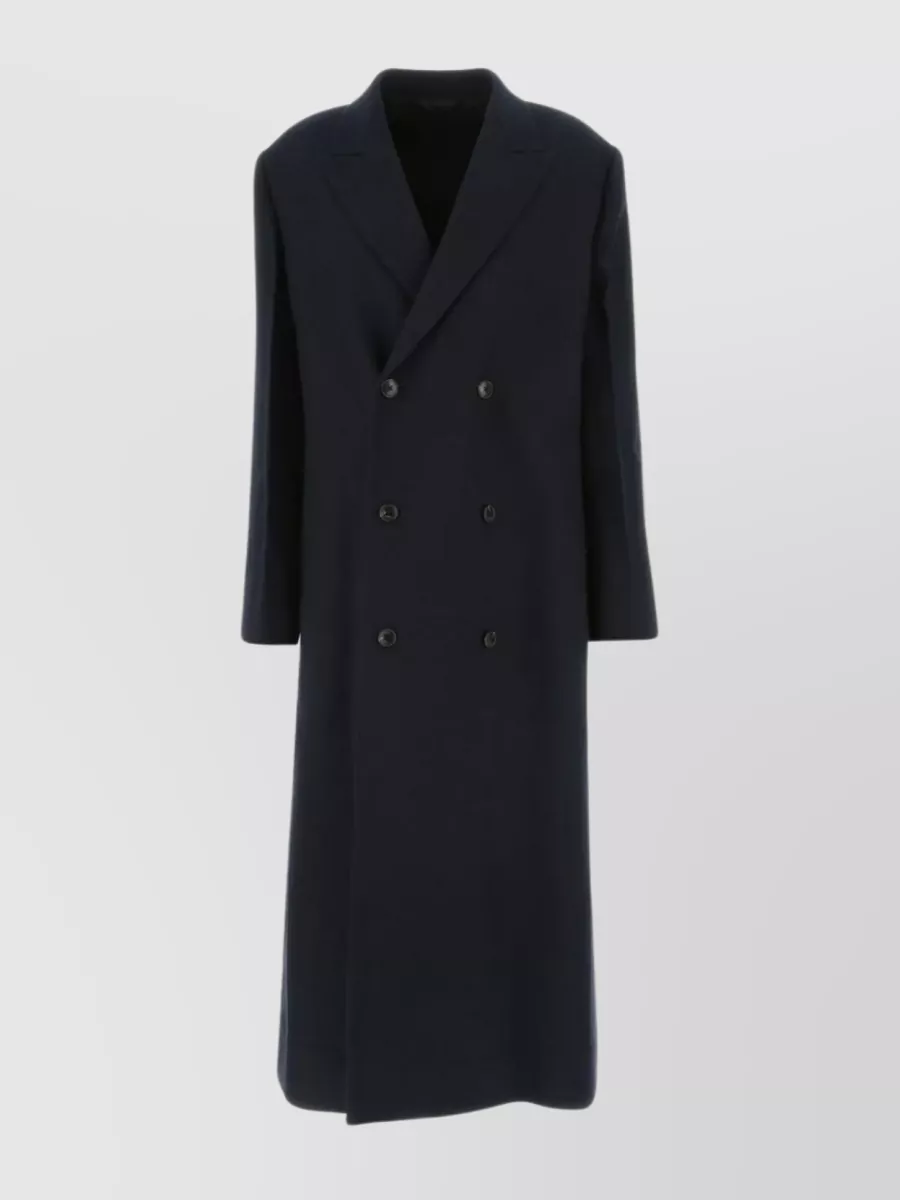 Shop Quira Timeless Wool Coat With Notch Lapel In Black