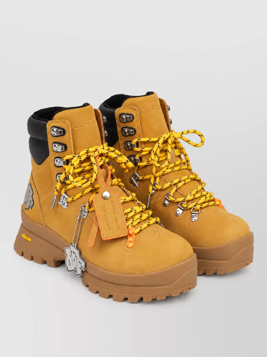 Off-White leather hiking boots