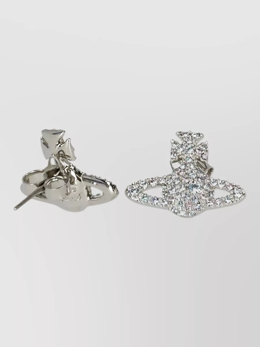 Vivienne Westwood Crystal Stud Earrings Featuring Signature Orb Detail