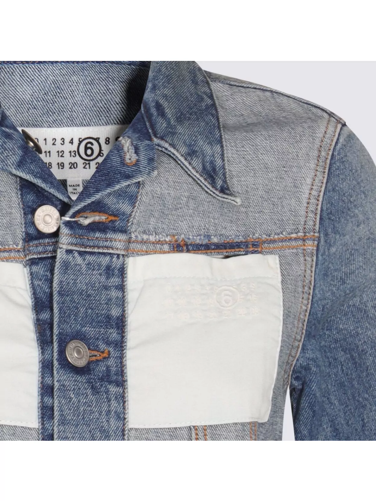 Mm6 Maison Margiela Casual Jacket With Long Sleeves And Contrast Panels In Blue