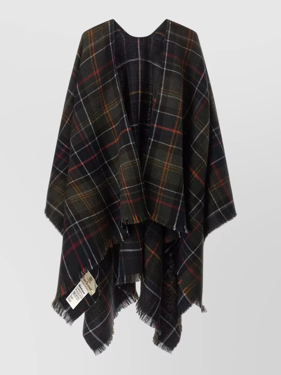 Barbour checked cape