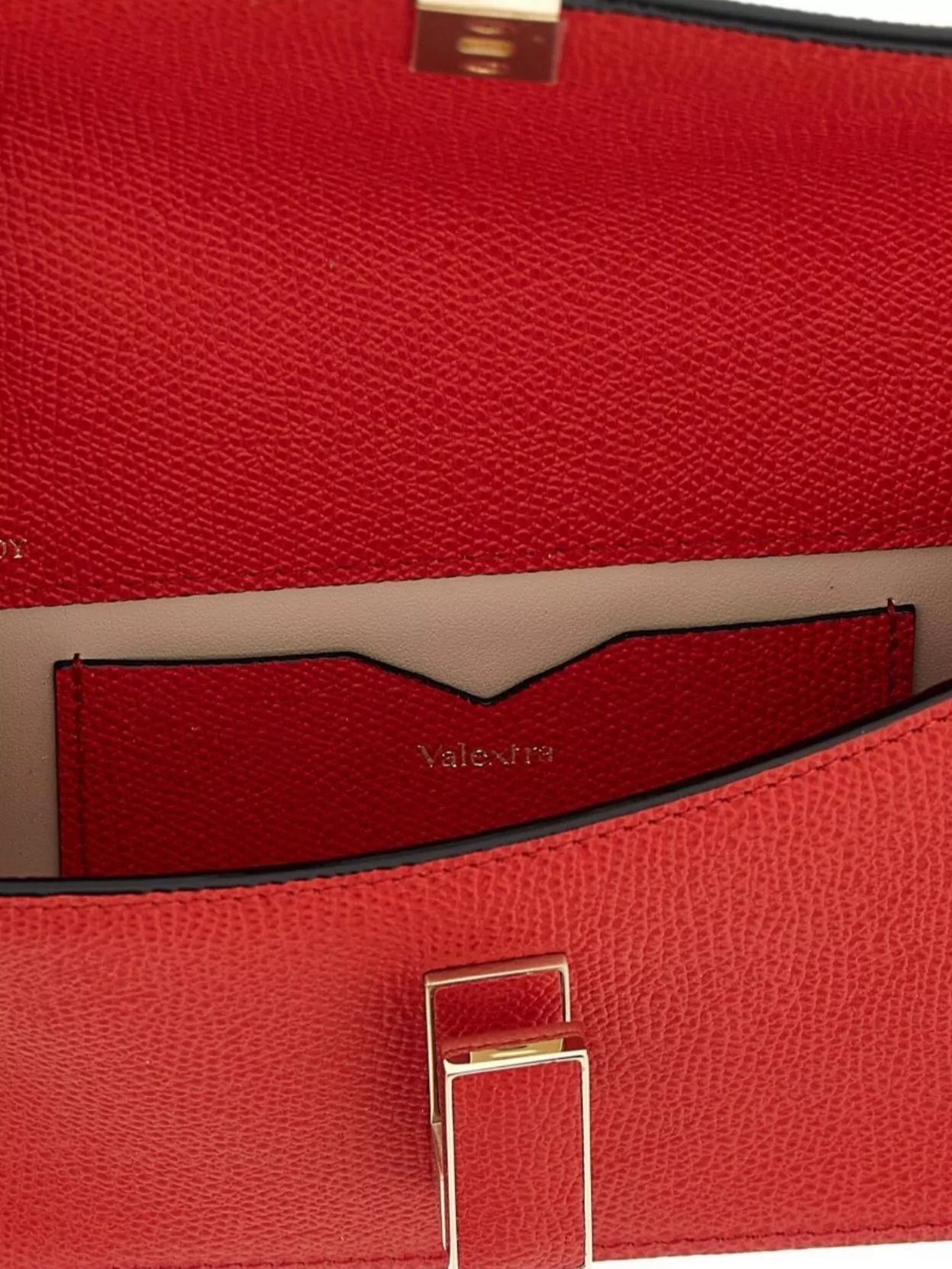 Valextra Chain Strap Rectangular Clutch With Textured Finish