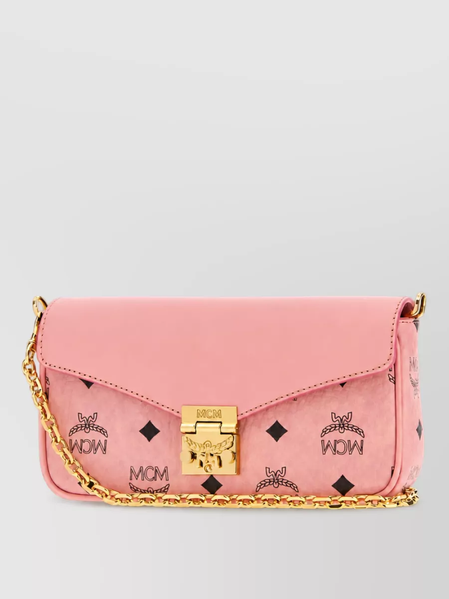Mcm Tracey Printed Fabric Clutch Bag