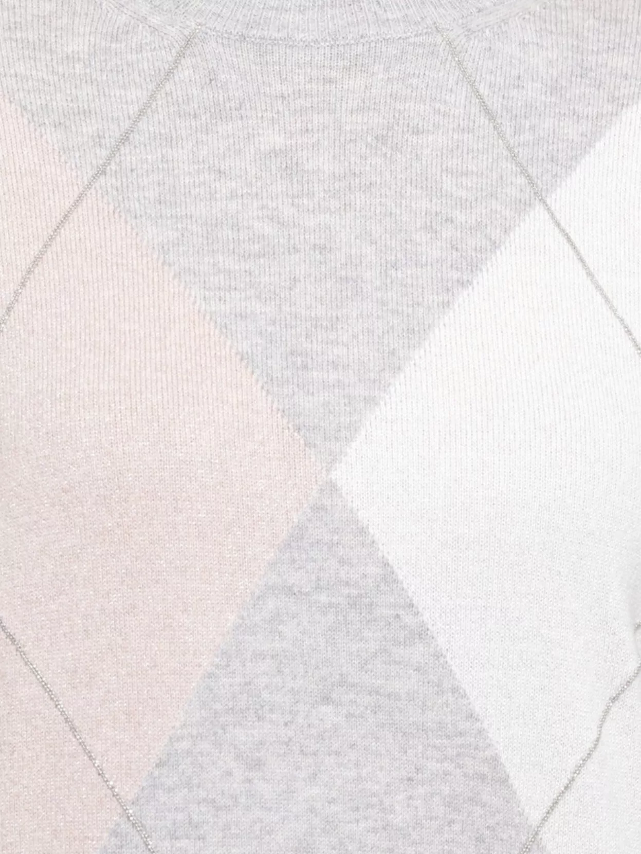 Peserico Argyle Knit Sweater Ribbed Cuffs