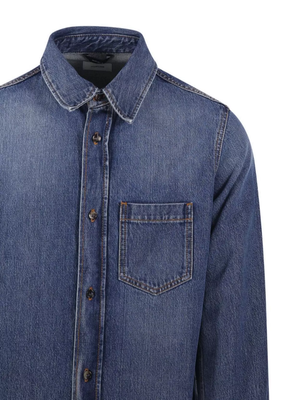 Haikure Pocketed Collar Sleeve Shirt In Blue