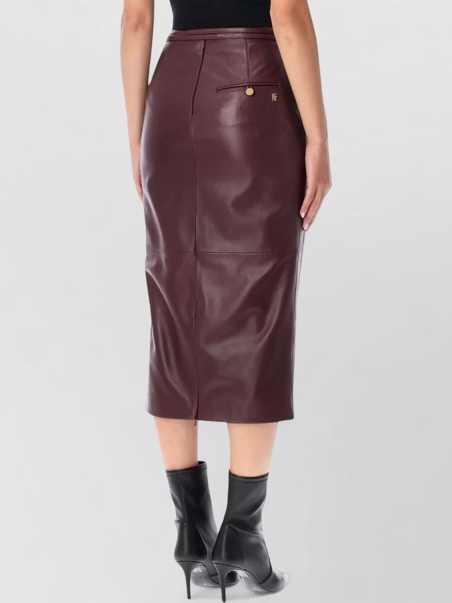 Alberta Ferretti Leather Midi Pencil Skirt