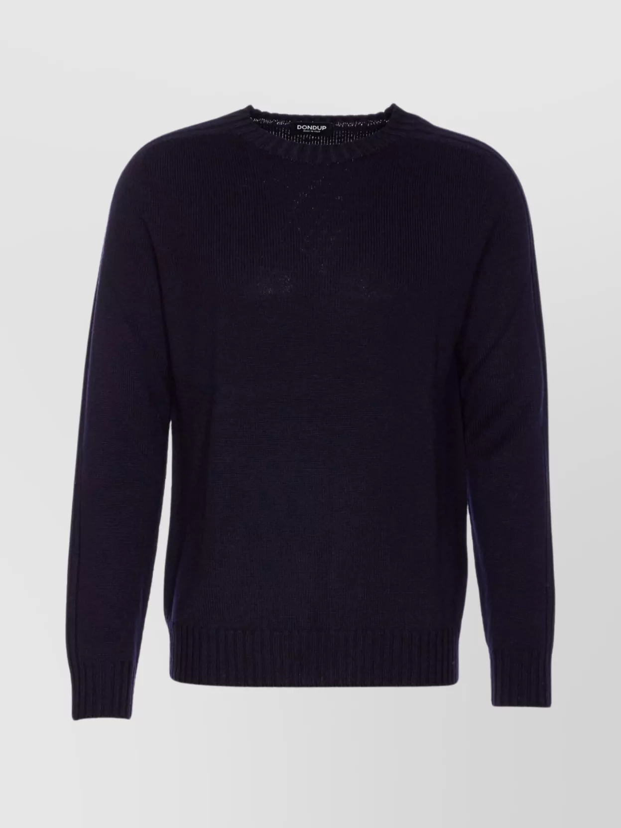 Dondup Crewneck Sweater With Ribbed Cuffs And Hem In Black