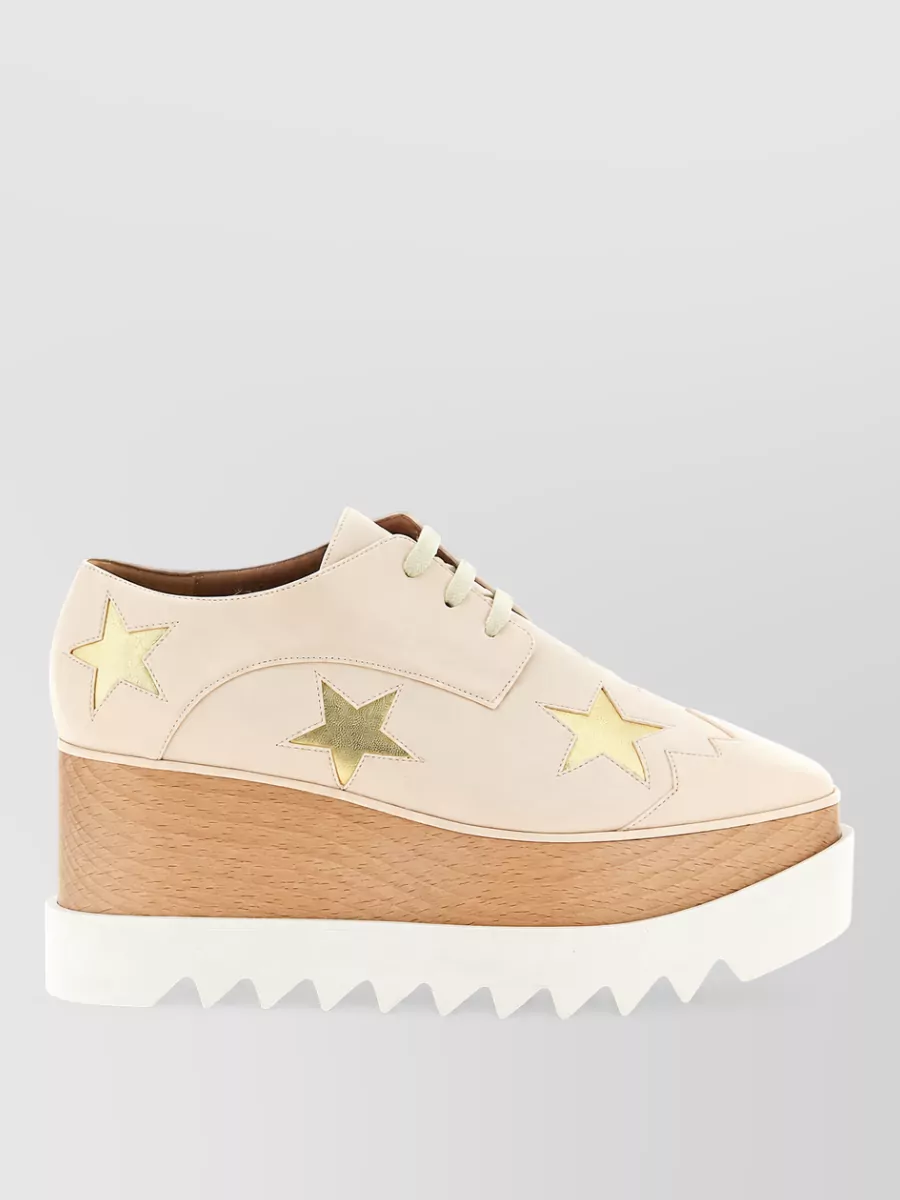 Stella Mccartney Star Appliqué Platform Lace Up Shoes