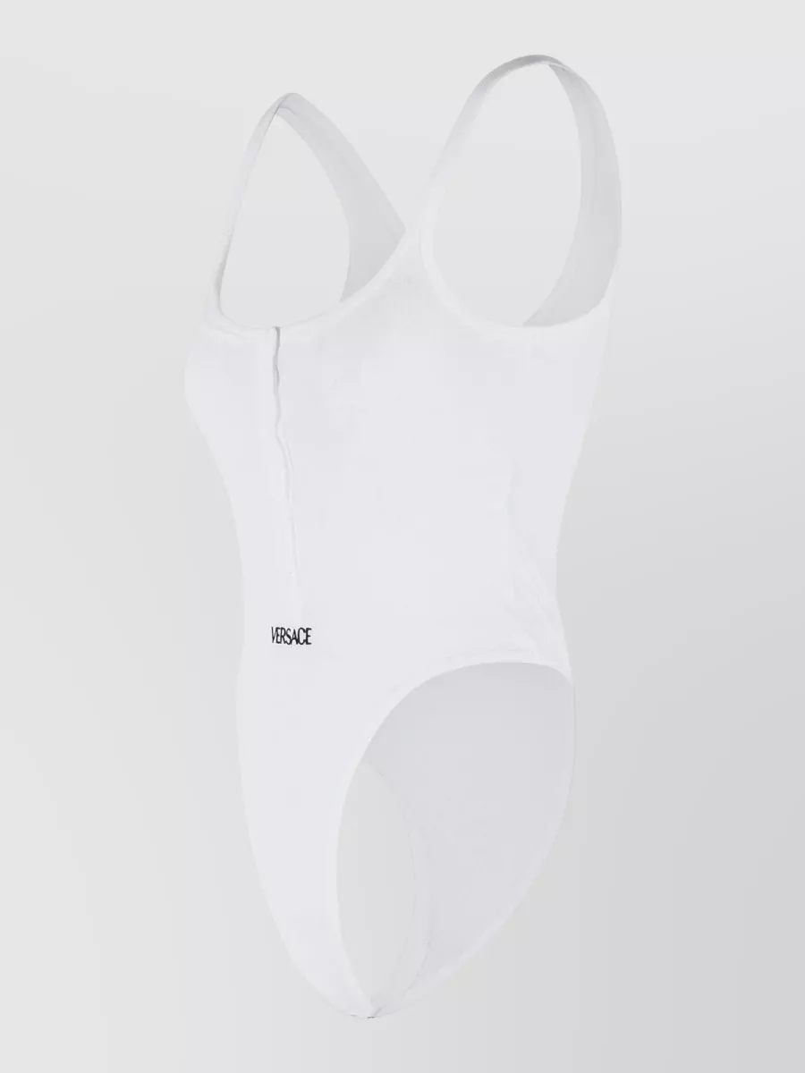 Versace Ribbed Cotton Sleeveless Bodysuit