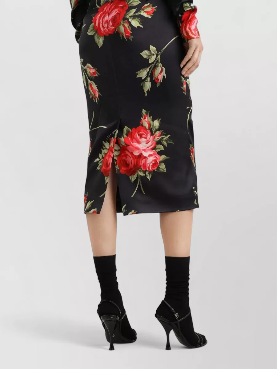 Dolce&Gabbana Floral-Print Long-Sleeve Midi Dress