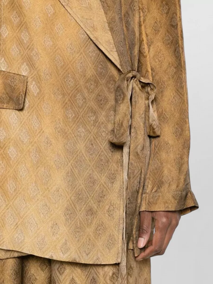 Uma Wang Khloe Wrap Jacket Floral Pattern Pockets