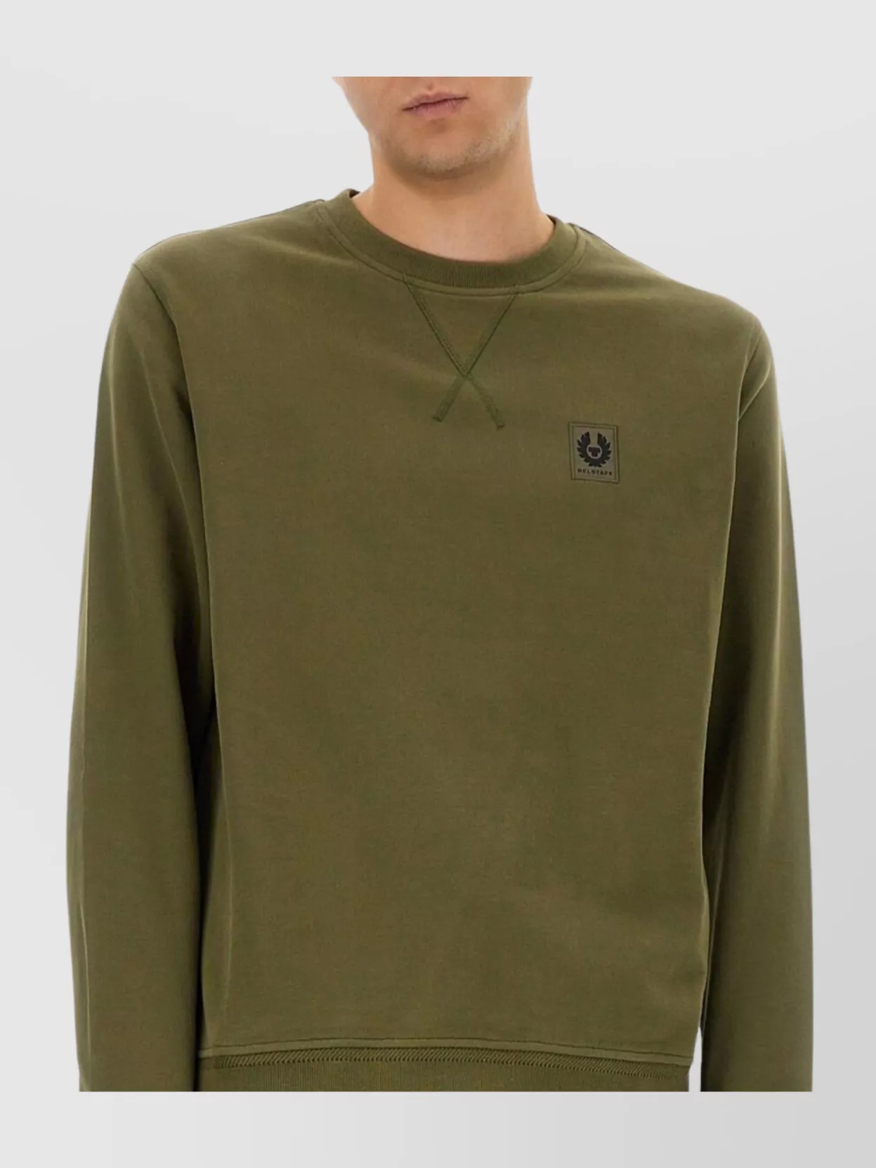 Belstaff Crew Neck Sweater Ribbed Cuffs