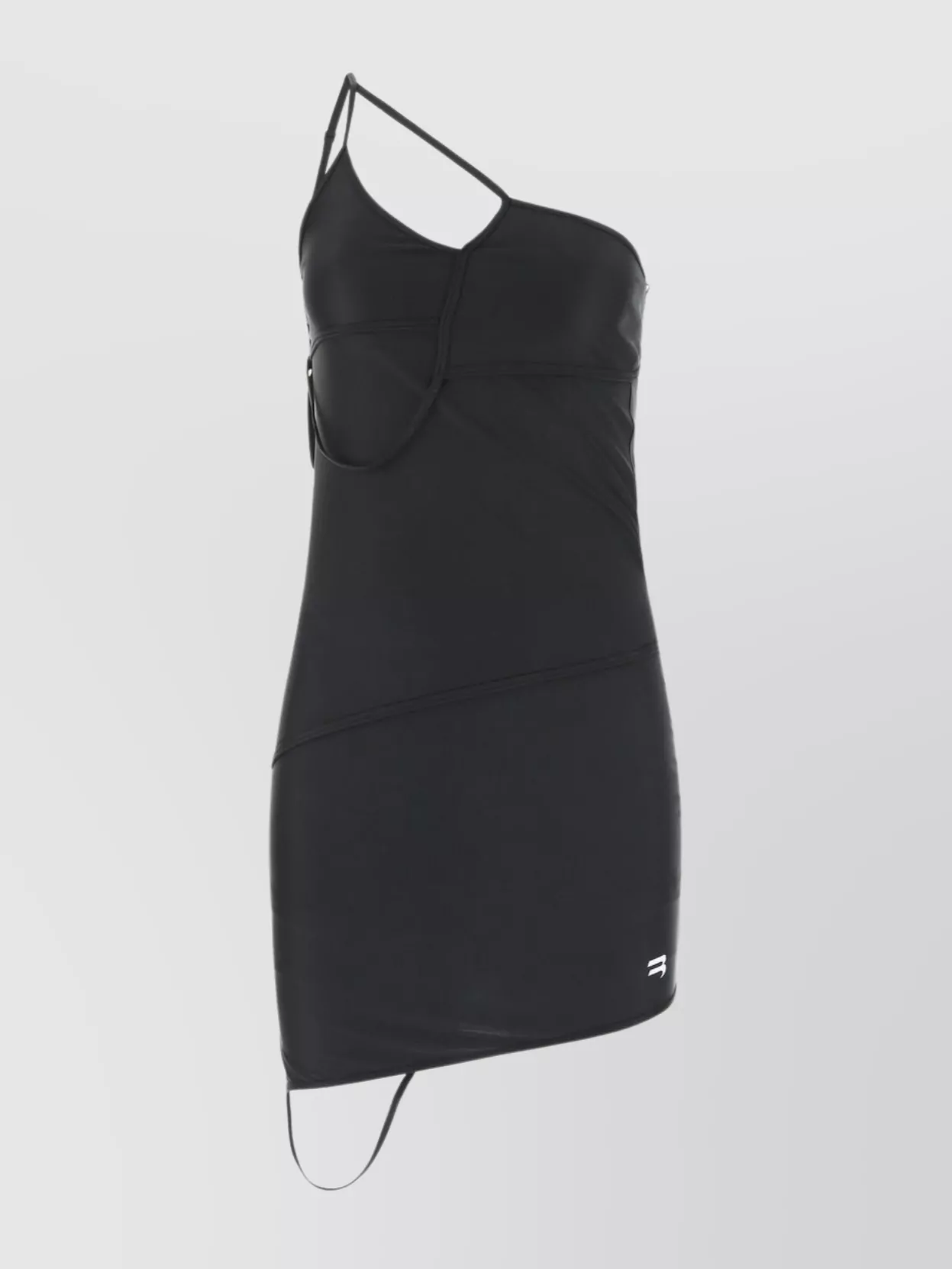 Balenciaga Mini Dress With Asymmetric Hemline And Cut-out Detail In Black