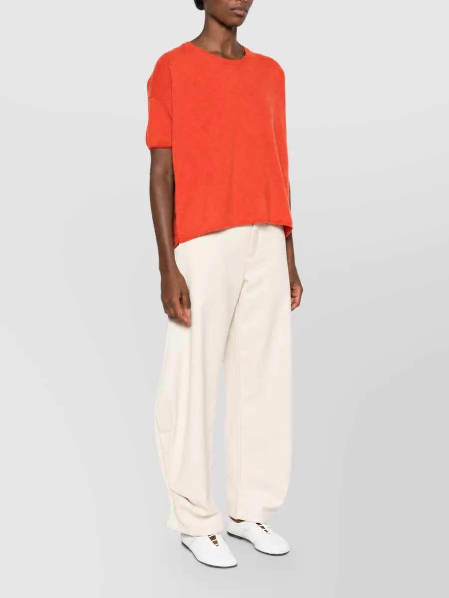 Ct Plage Cashmere Fine-Knit Crew-Neck Short-Sleeve Top