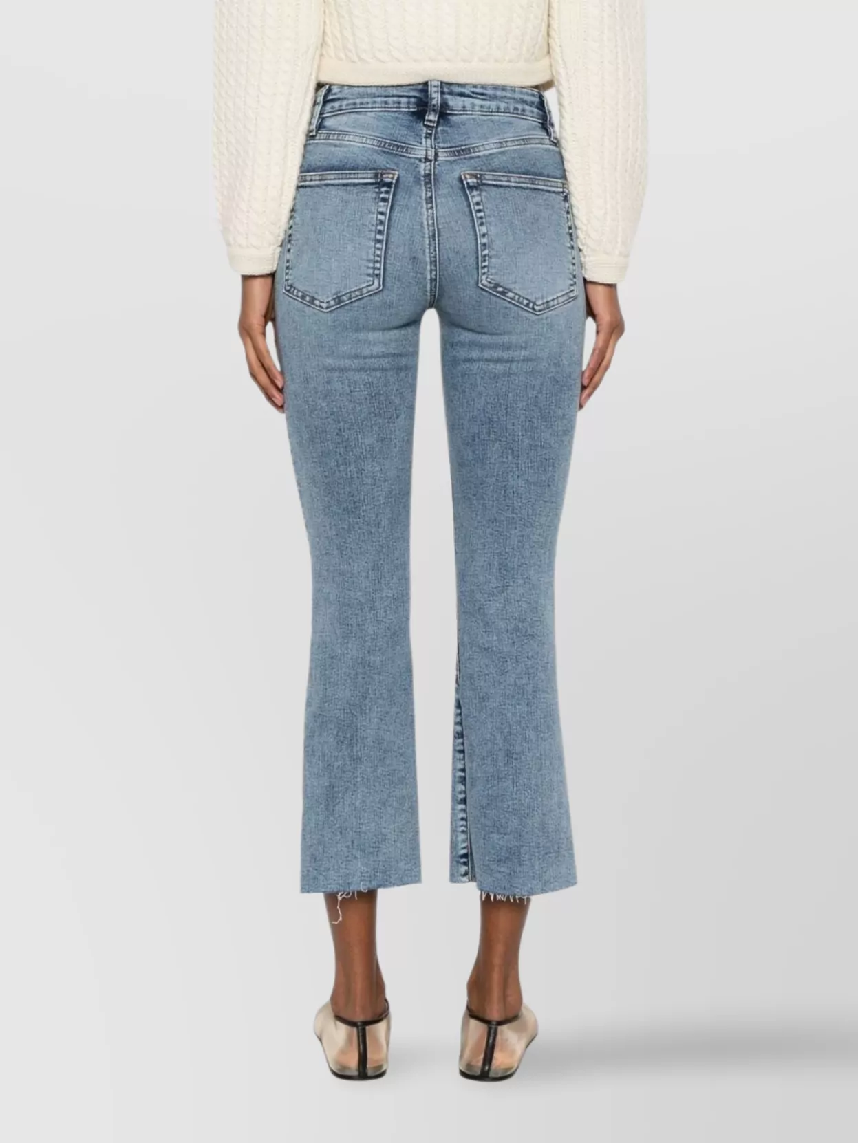 Shop Frame Mini Boot Cropped Flared Trousers