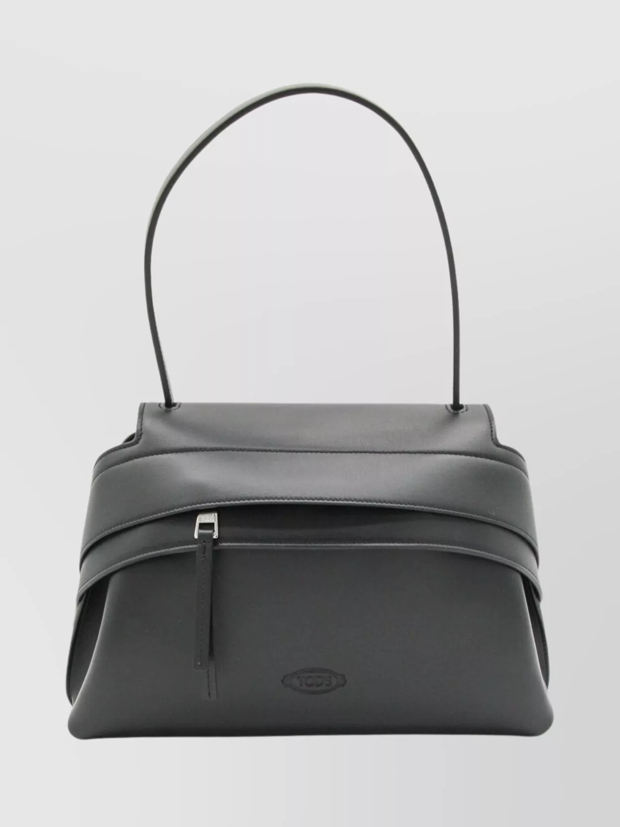 Tod's Black Leather Wav Small Shoulder Bag In Gray