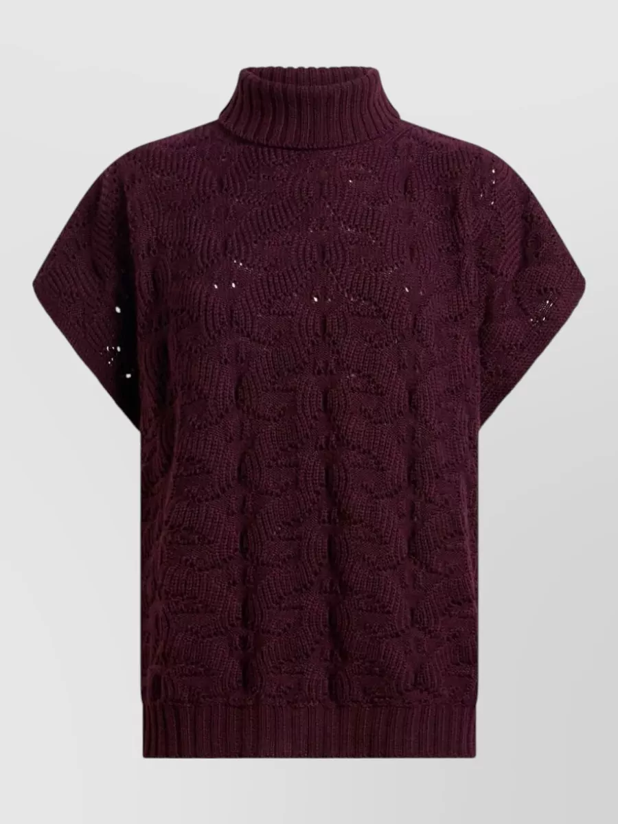 Etro wool turtleneck cap sleeve sweatshirt