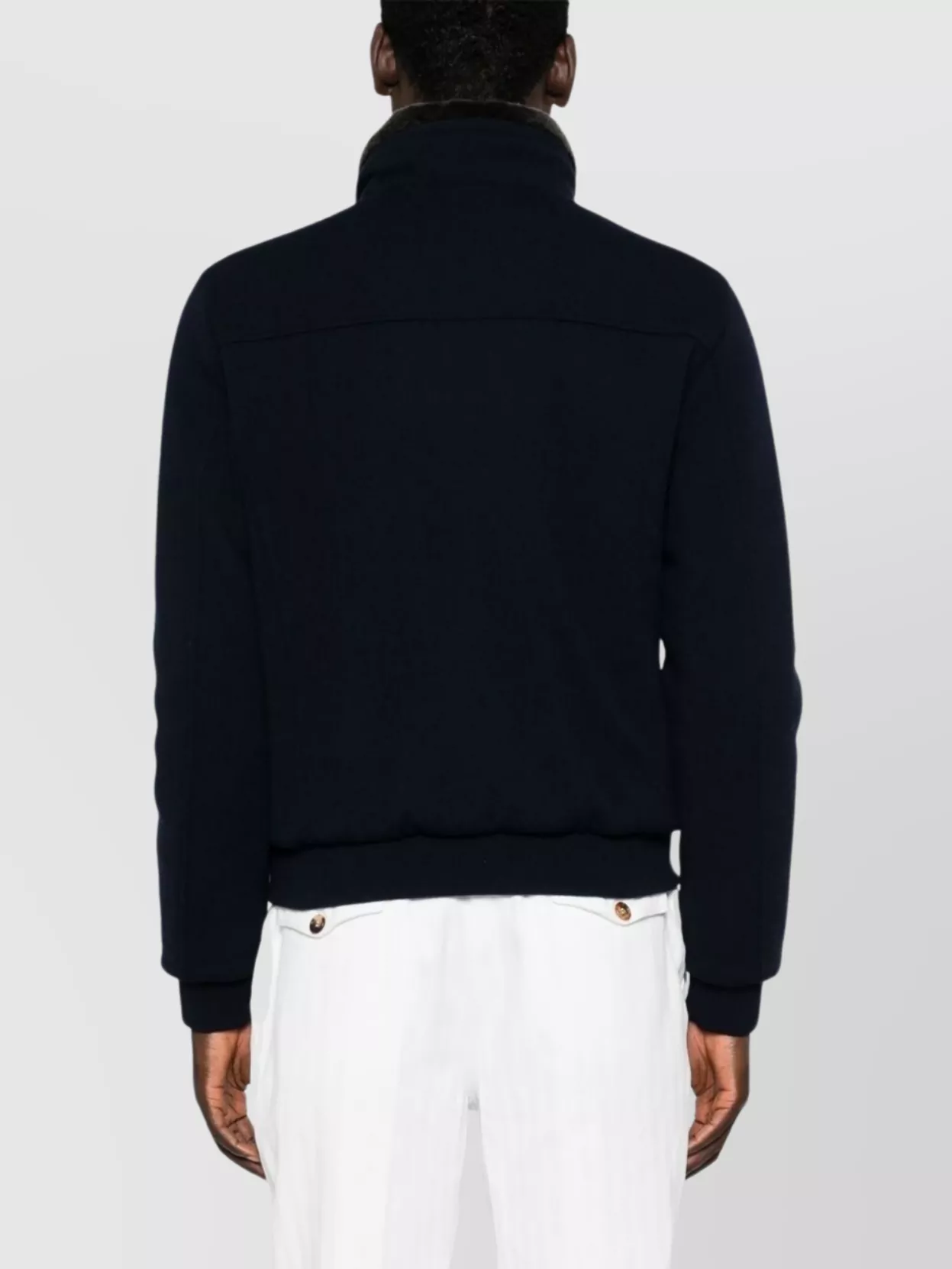 Moorer Bellati Zip Up Jacket With Detachable Collar In Black