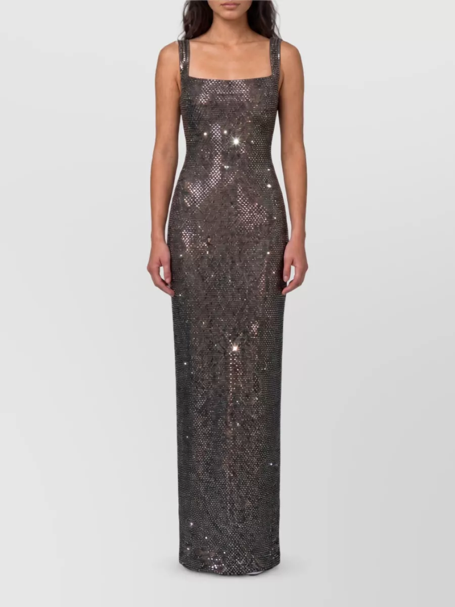 Self-Portrait Rhinestone Maxi Dress