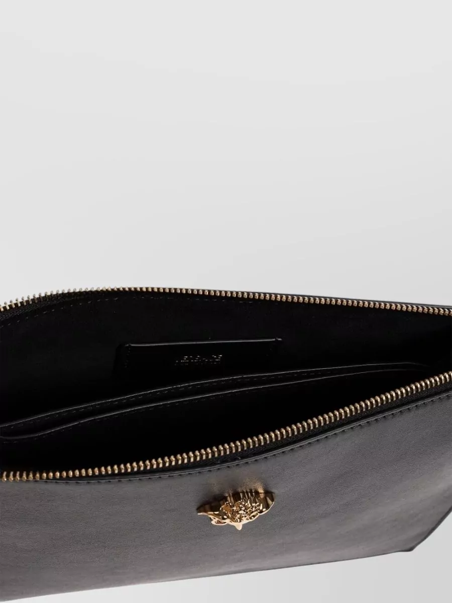 Versace Rectangular Clutch Bag Gold Tone Hardware Wrist Strap