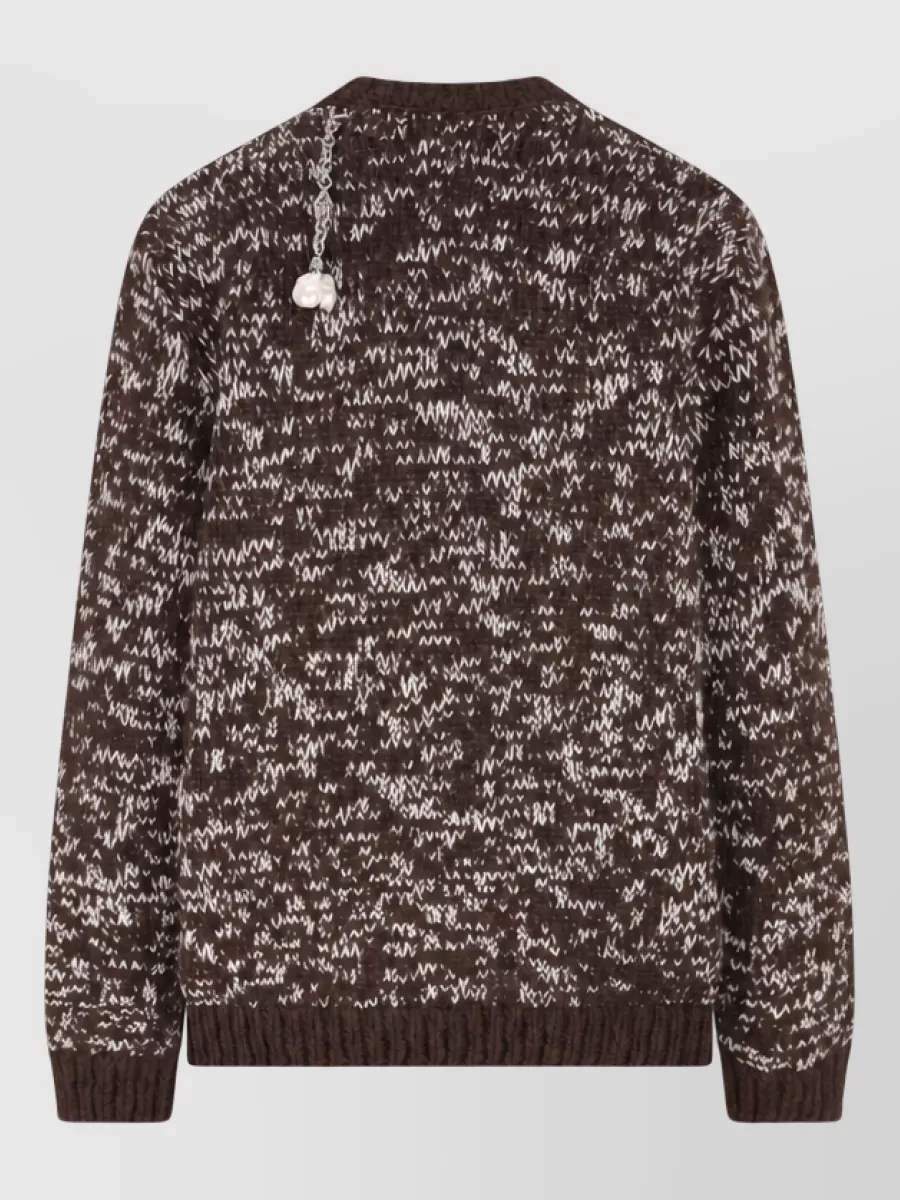 Prada Fine-Knit Camouflage Wool Crewneck Jumper