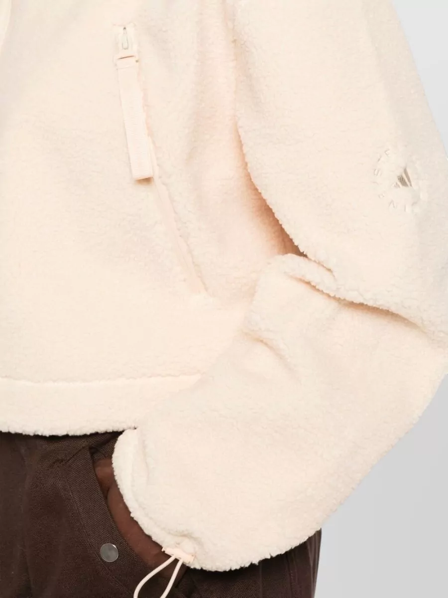 Adidas By Stella Mccartney Cropped Teddy Fitted Jacket