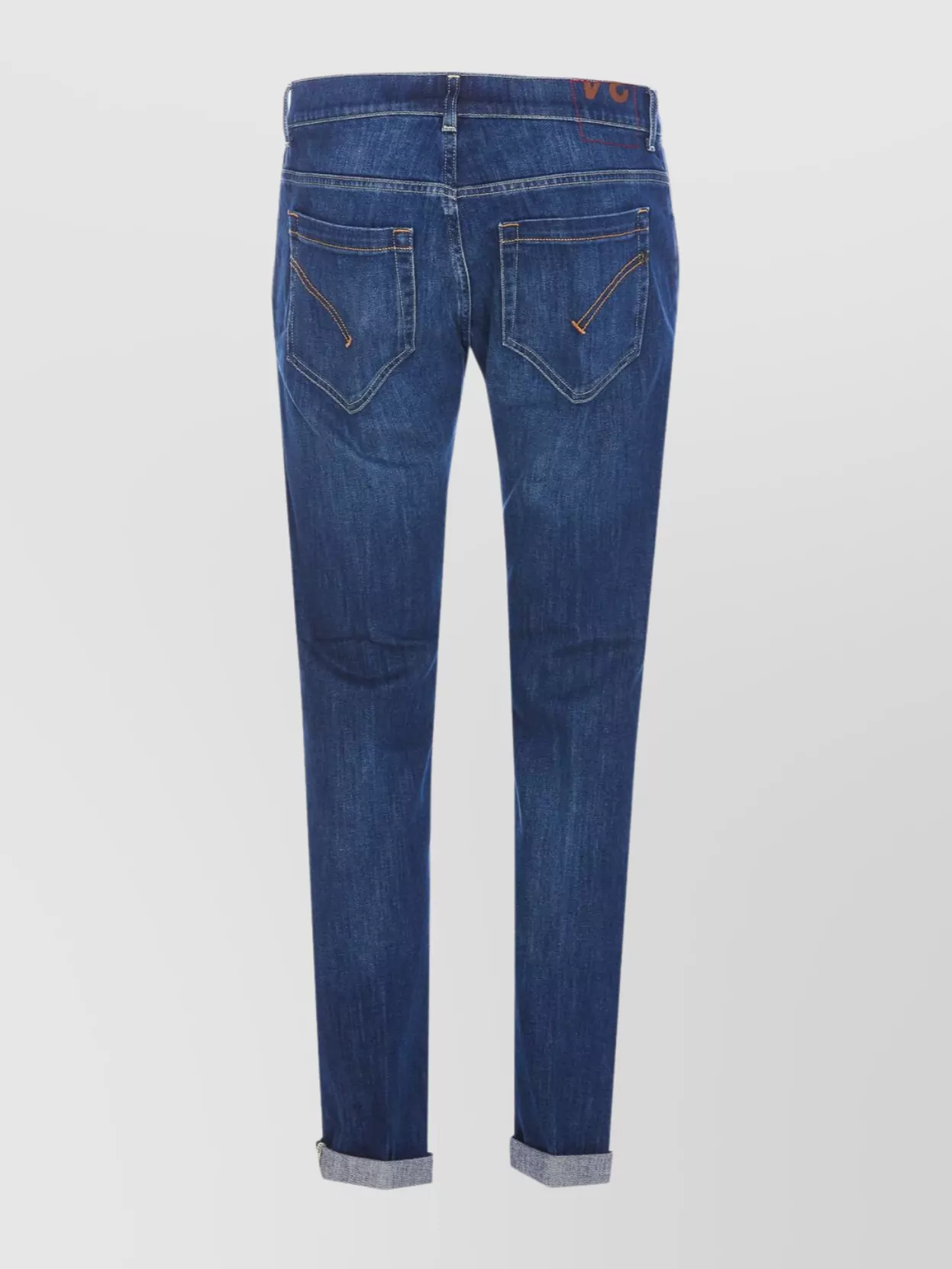 Dondup Skinny Model Trousers Rolled Cuffs In Blue