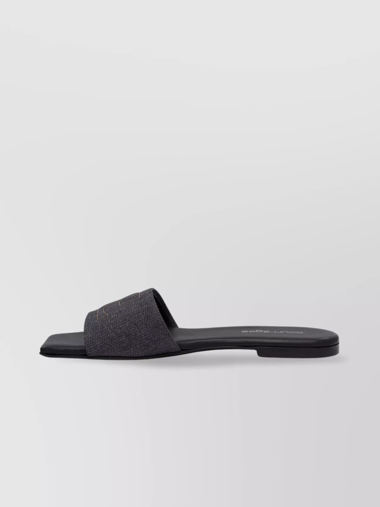 Courrèges Square Toe Flat Sole Open Sandals