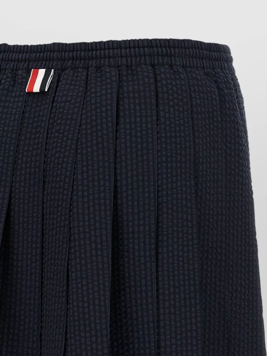 Thom Browne Wool Striped Pleated Mini Skirt
