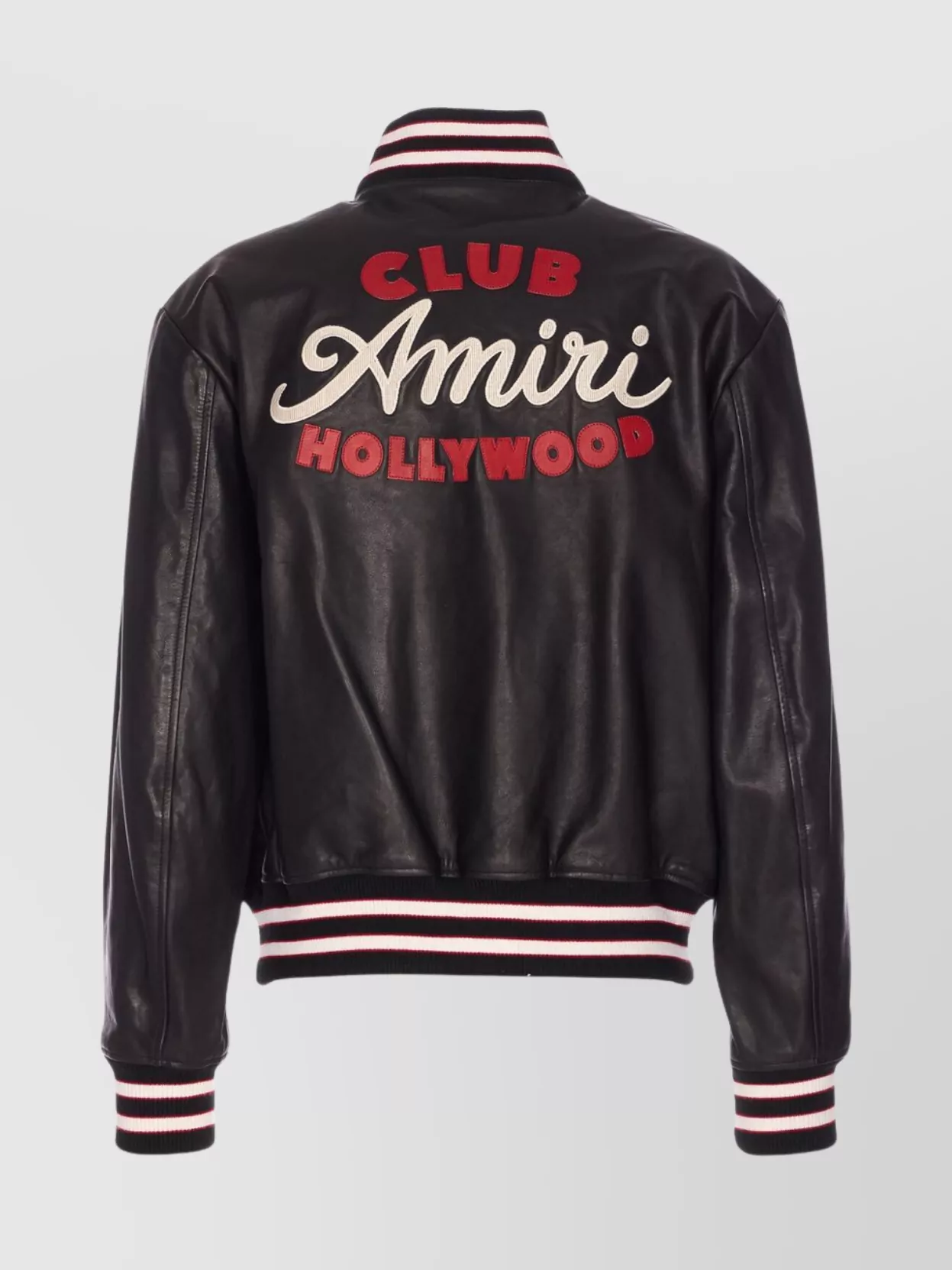 Amiri Leather Jacket With Elasticized Collar And Cuffs In Black