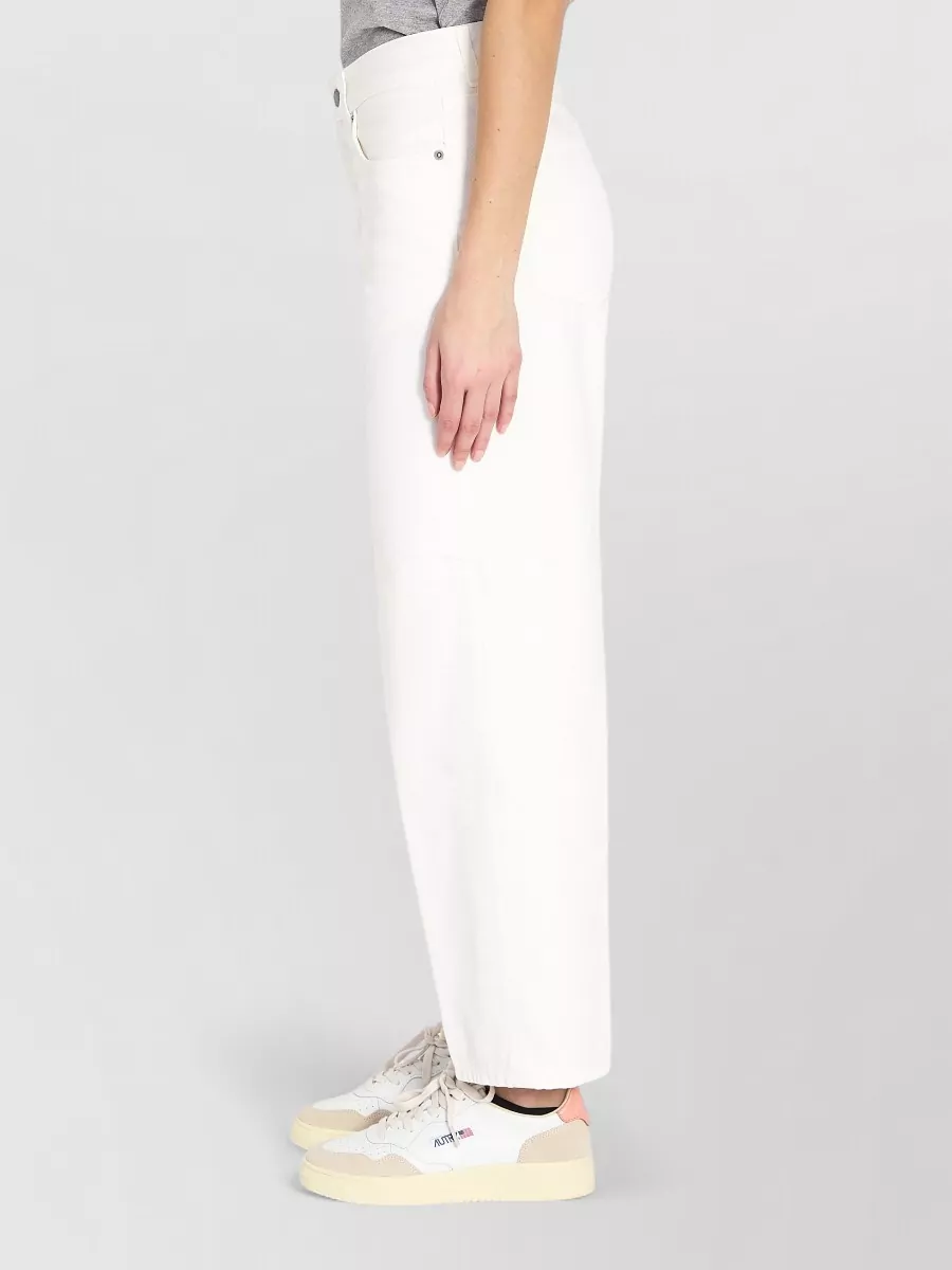 Haikure Denim Mid-Rise Cropped Wide-Leg Trousers