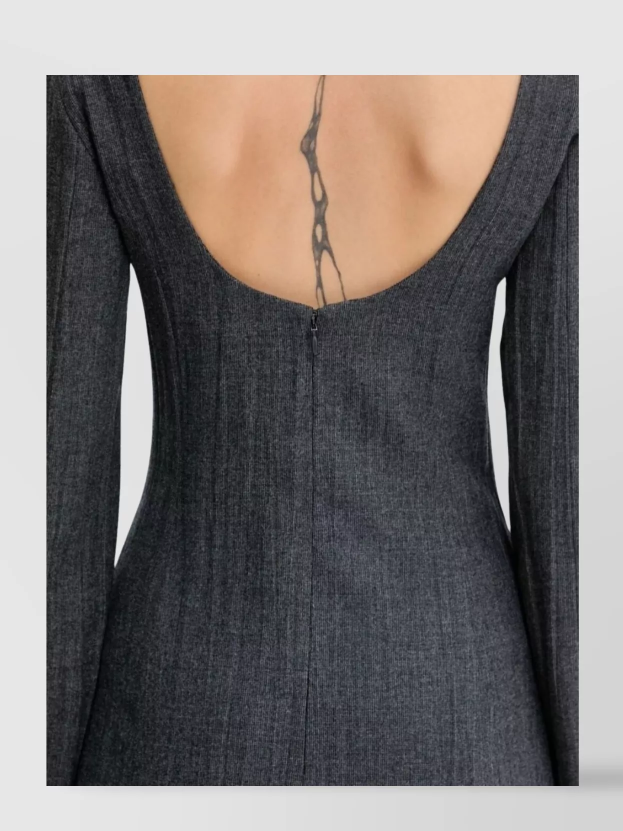 Our Legacy Fitted Ribbed Long Sleeve Square Neck Dress