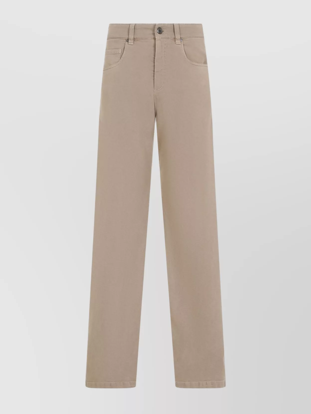 Brunello Cucinelli Fluid Wool Straight-leg Pants With Elastic Belt In Brown