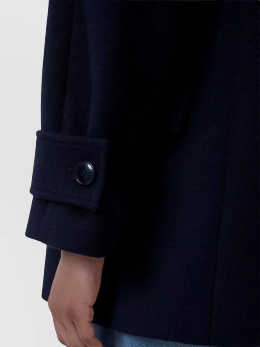 Closed Wool Double-Breasted Peacoat