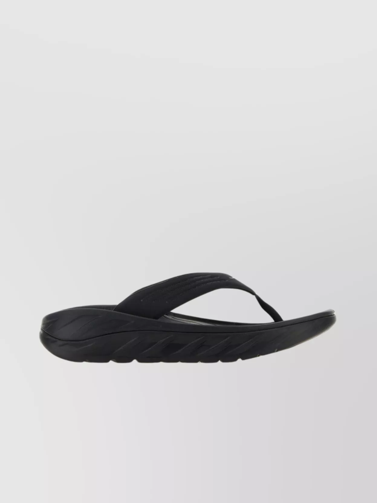 Shop Hoka One One Rubber Thong Slippers For Recovery In Black