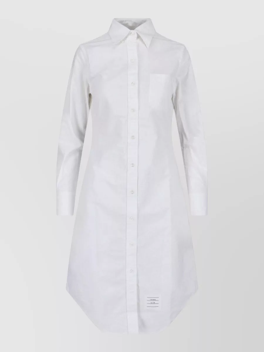 Thom Browne Cotton long-sleeve button-down midi shirt dress