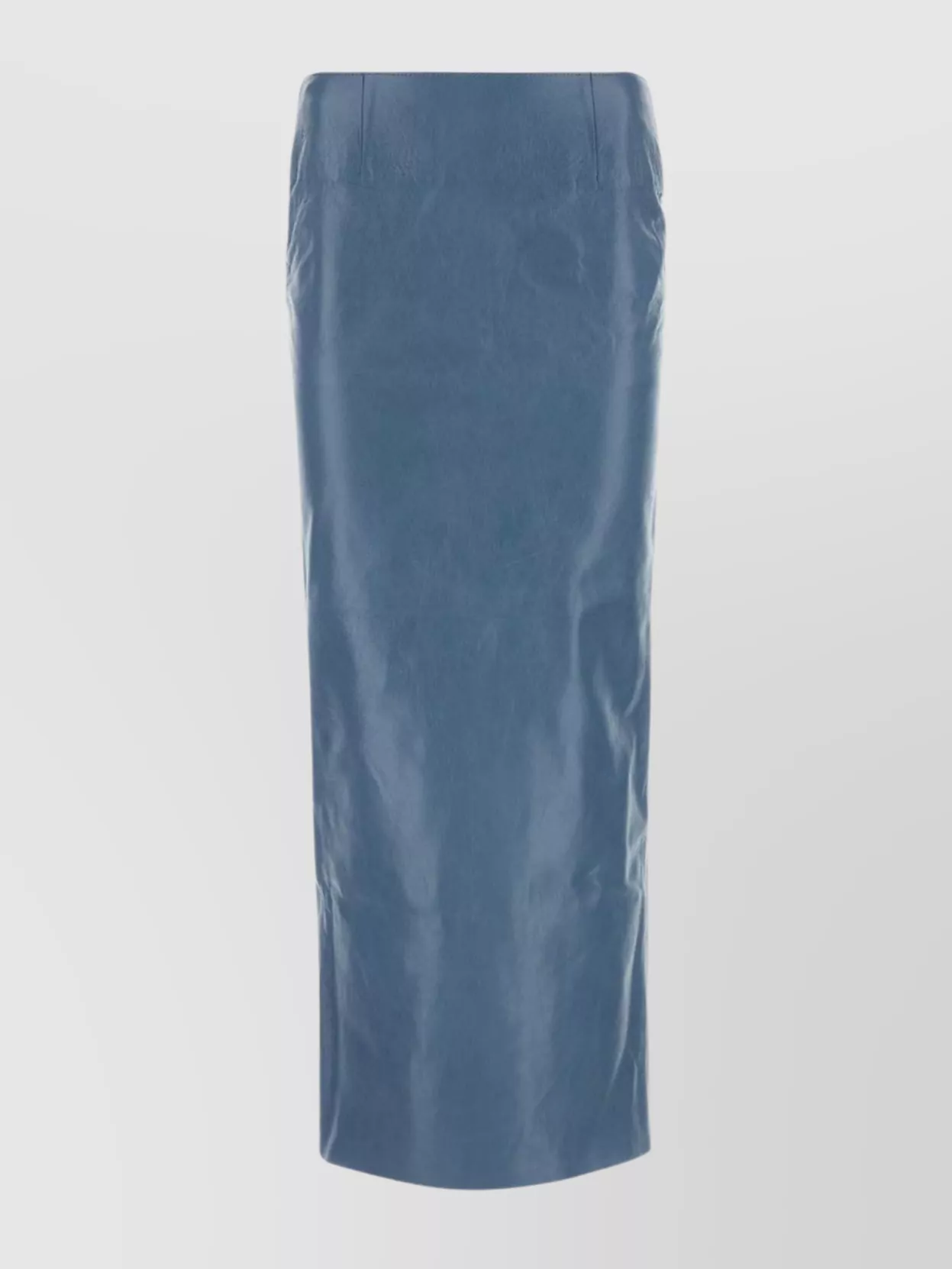 Shop Marni Leather Skirt With Elastic Waistband And Back Slit