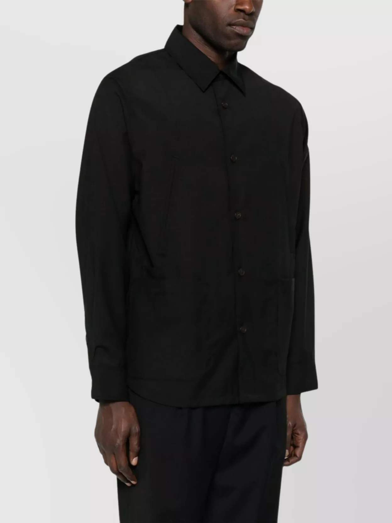 Emporio Armani Wool Shirt Jacket With Front Pockets