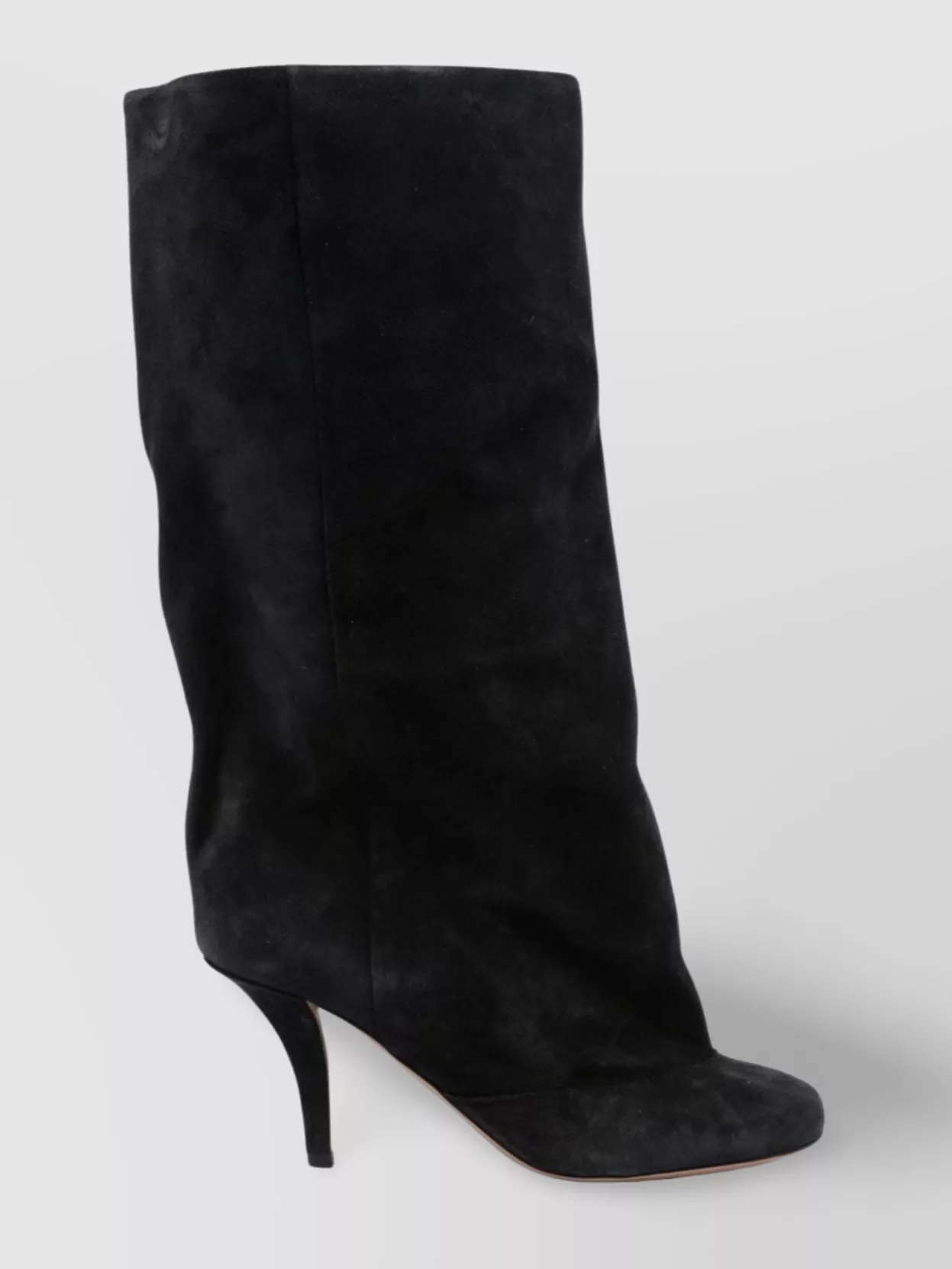 Paris Texas Stiletto Heel Mid-calf Suede Boot In Black