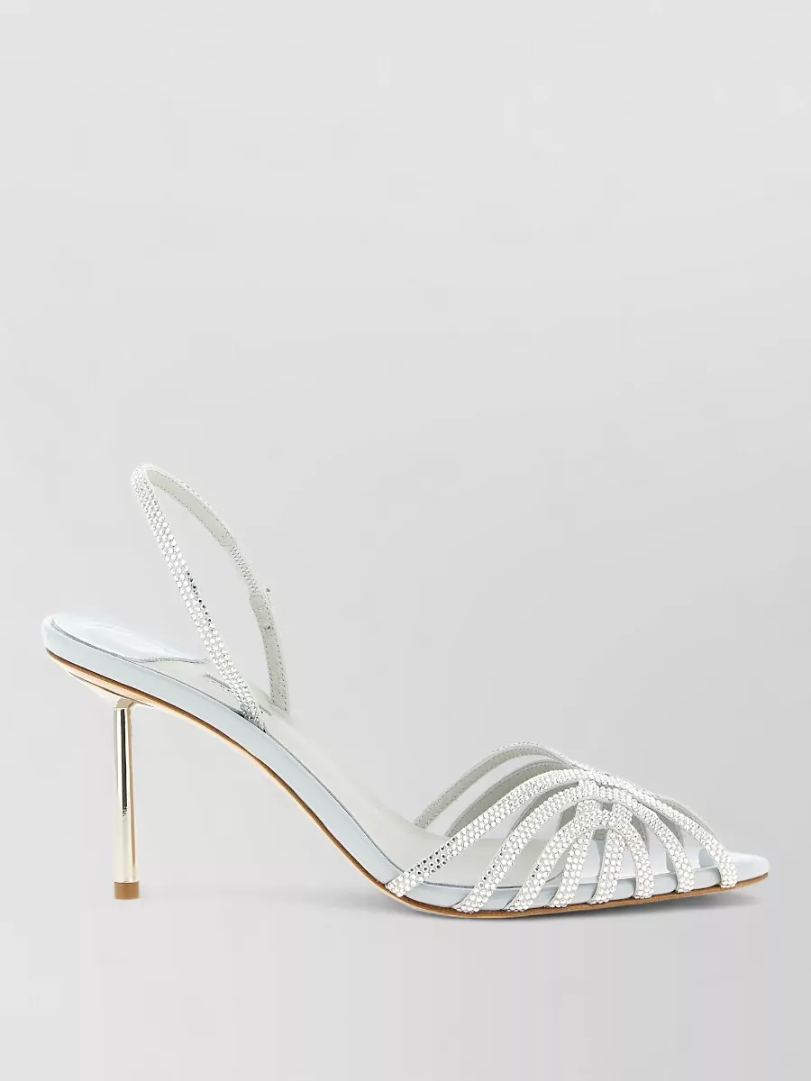 Le Silla Embrace Sandals Pointed Toe Rhinestone Heel